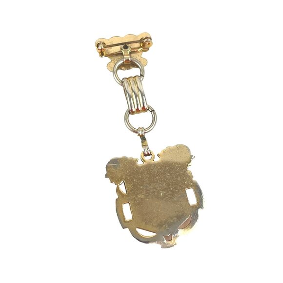 Vintage Via Crucis Via Lucis Red Blue Enamel Gold Tone Catholic Brooch Pin Vinta - Picture 4 of 7